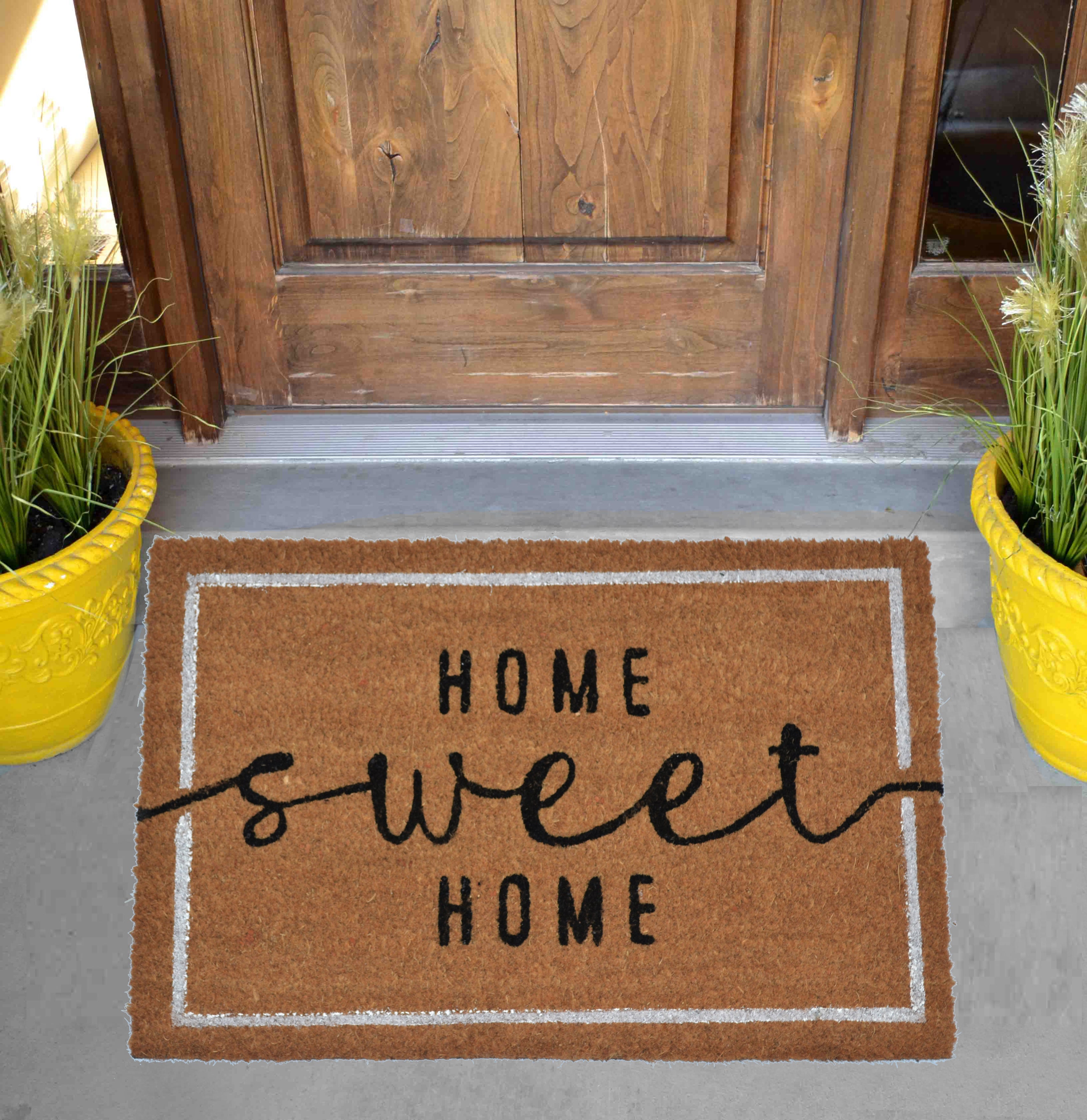 HOME SWEET HOME CURSIVE - PRINTED COIR VINYL-BACKED DOORMAT