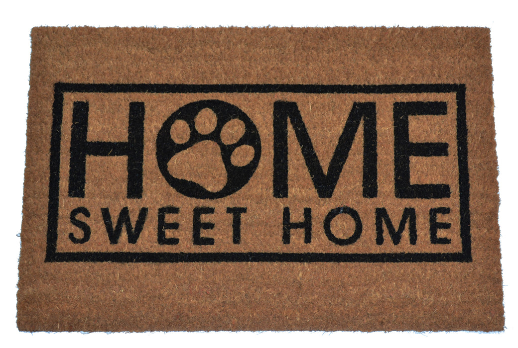 HOME SWEET HOME PAW PRINT - PRINTED COIR VINYL-BACKED DOORMAT