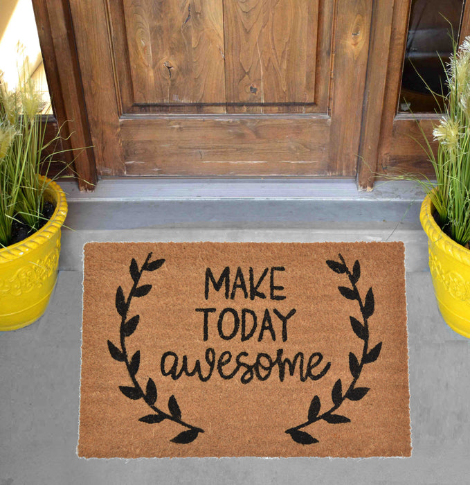 MAKE TODAY AWESOME - PRINTED COIR VINYL-BACKED DOORMAT