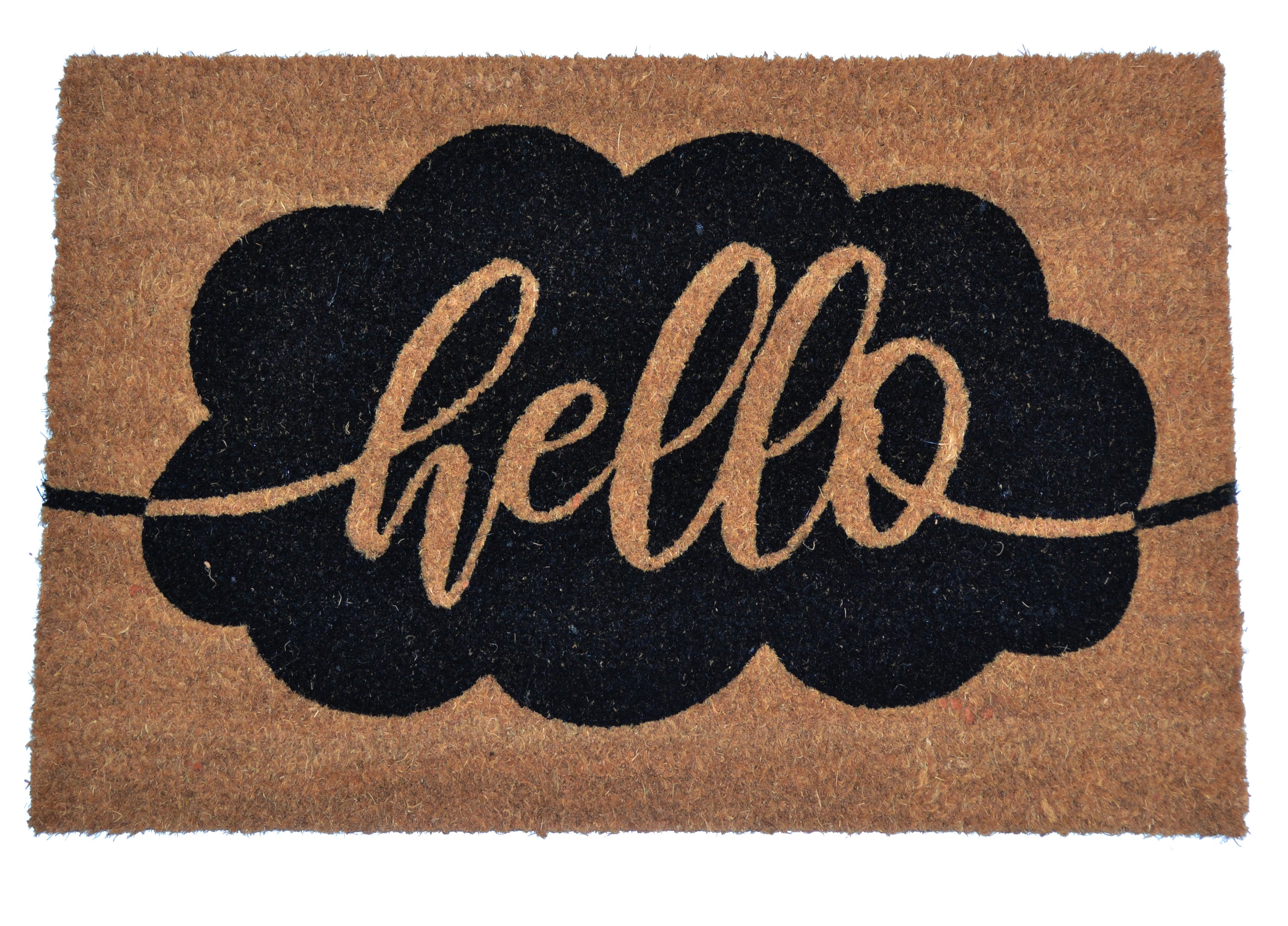 HELLO - PRINTED COIR VINYL-BACKED DOORMAT