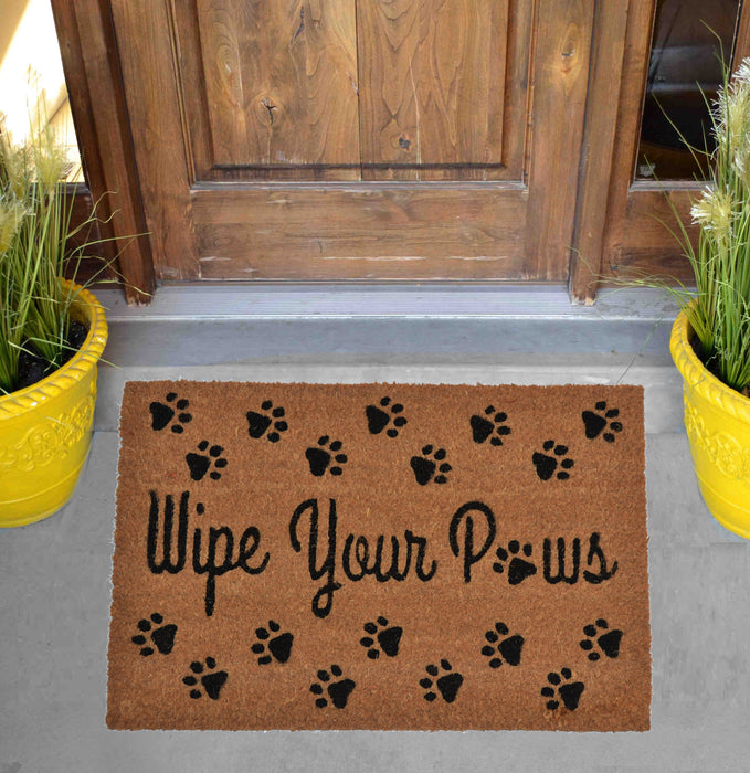 WIPE YOUR PAWS - PRINTED COIR VINYL-BACKED DOORMAT