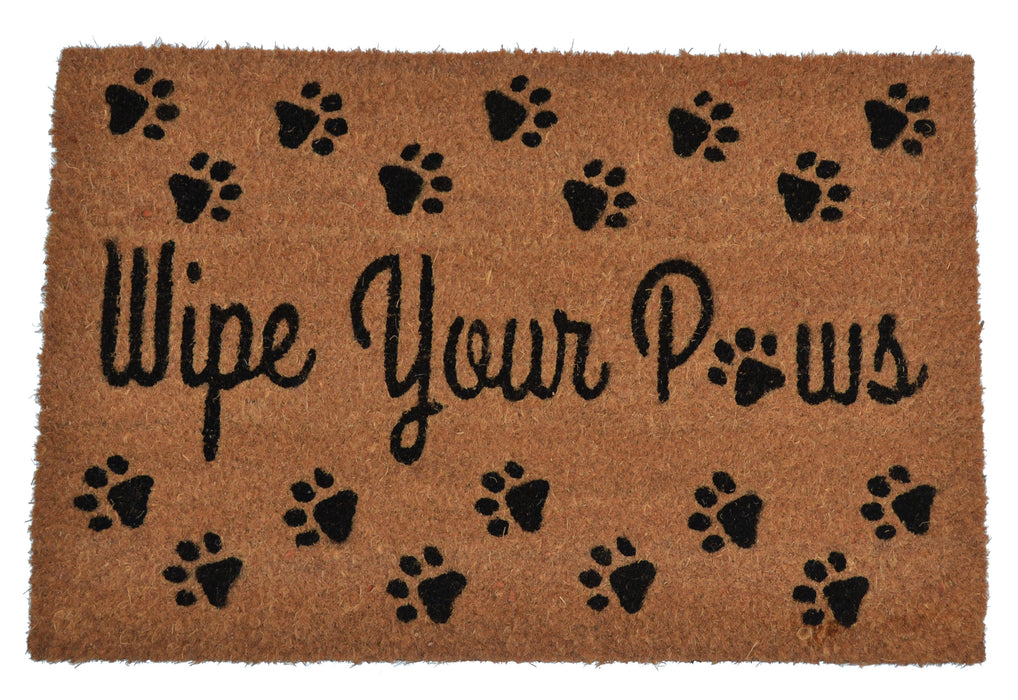 WIPE YOUR PAWS - PRINTED COIR VINYL-BACKED DOORMAT