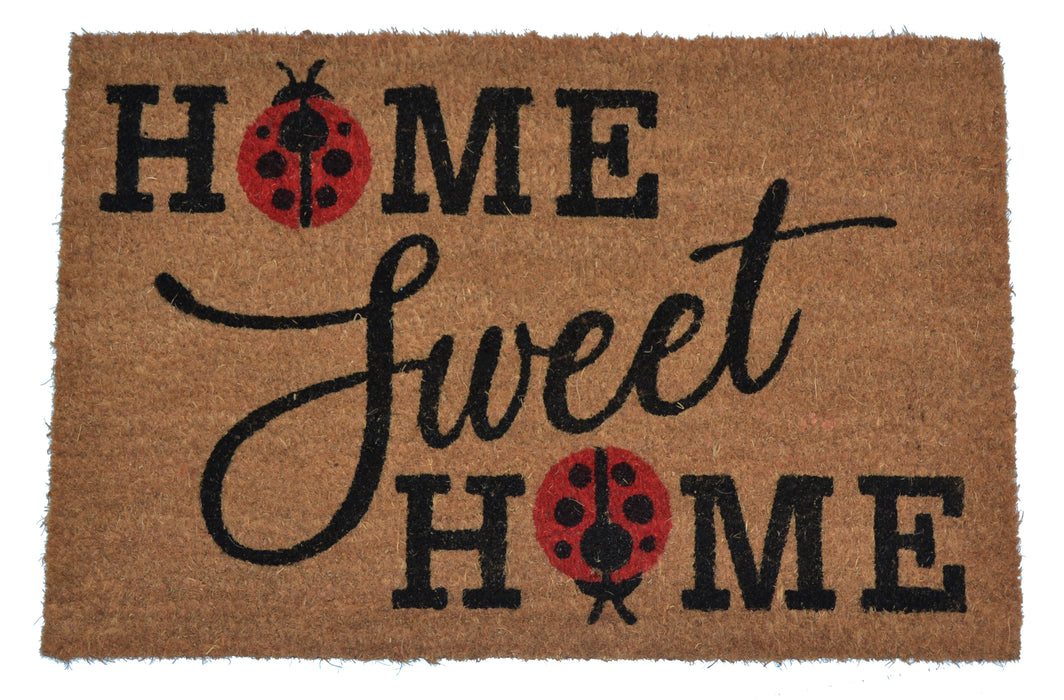 HOME SWEET HOME LADYBUG - PRINTED COIR VINYL-BACKED DOORMAT