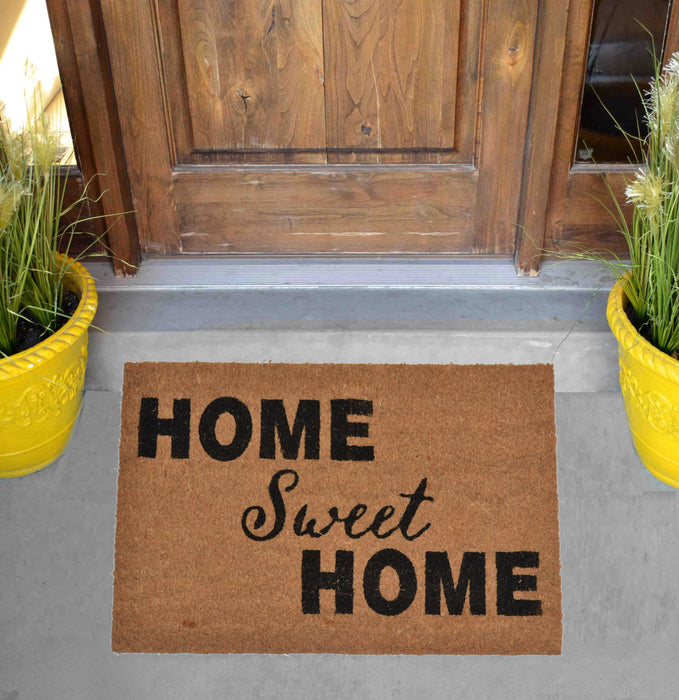 HOME SWEET HOME BOLD - PRINTED COIR VINYL-BACKED DOORMAT