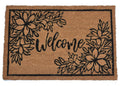 WELCOME FLORAL DESIGN - PRINTED COIR VINYL-BACKED DOORMAT