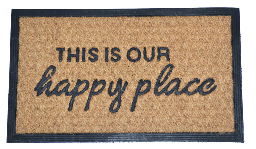 THIS IS OUR HAPPY PLACE - MOULDED NON-BRUSH MAT NATURAL