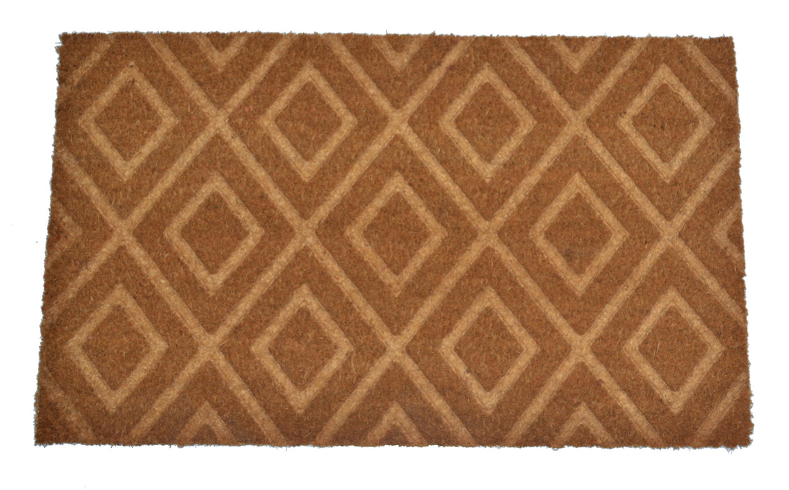 GEOMETRIC PATTERN - EMBOSSED COIR VINYL-BACKED DOORMAT