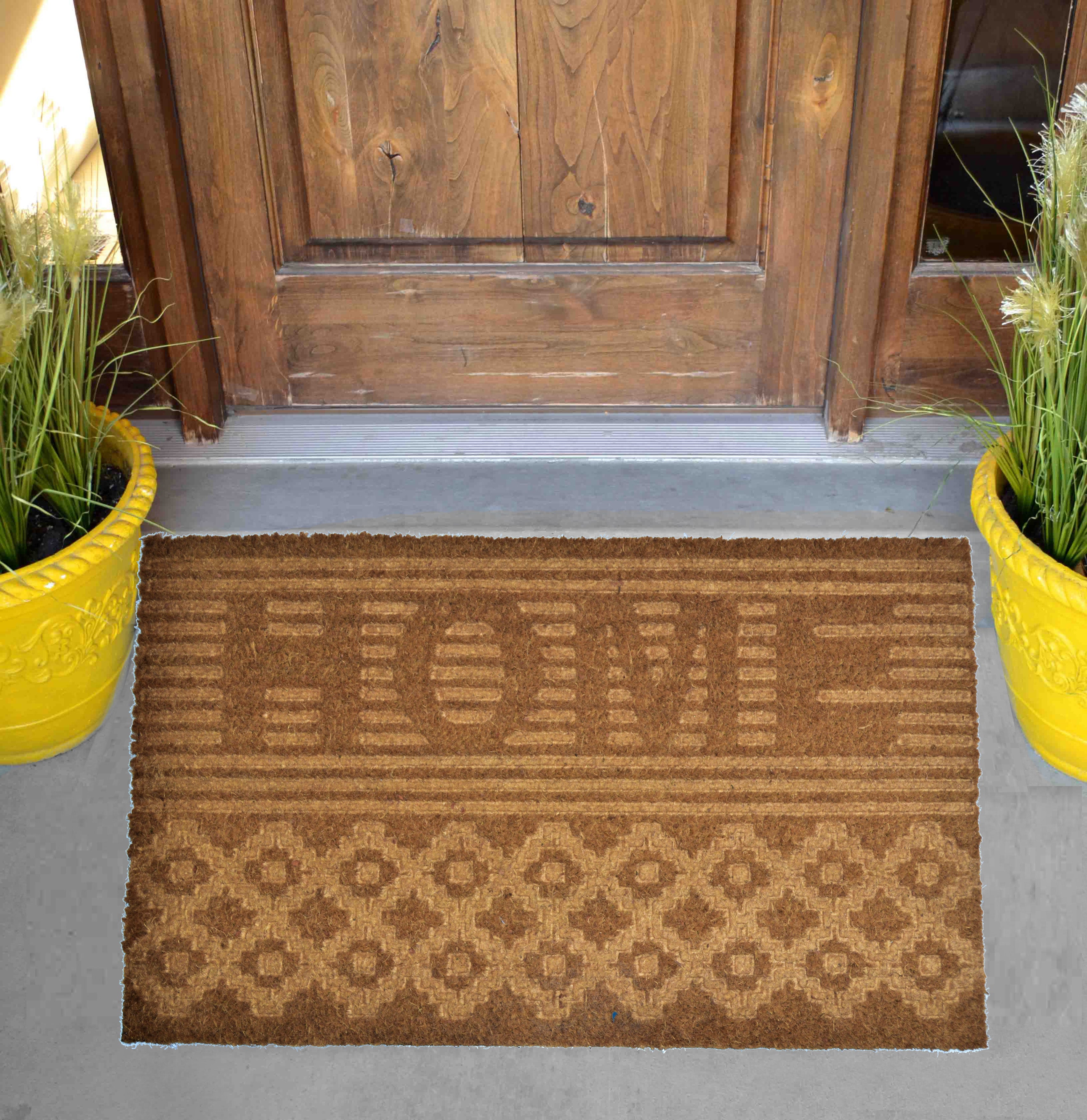 HOME - EMBOSSED COIR VINYL-BACKED DOORMAT