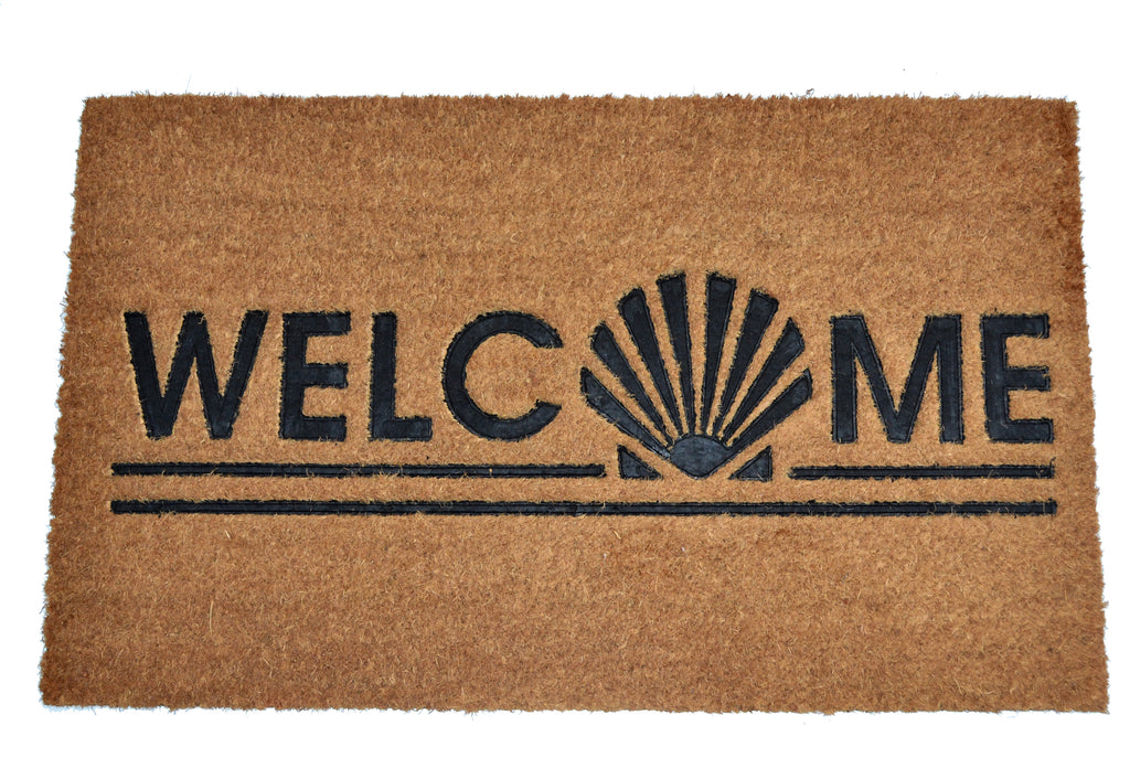 WELCOME SHELL- RUBBER EMBOSSED COIR VINYL-BACKED DOORMAT