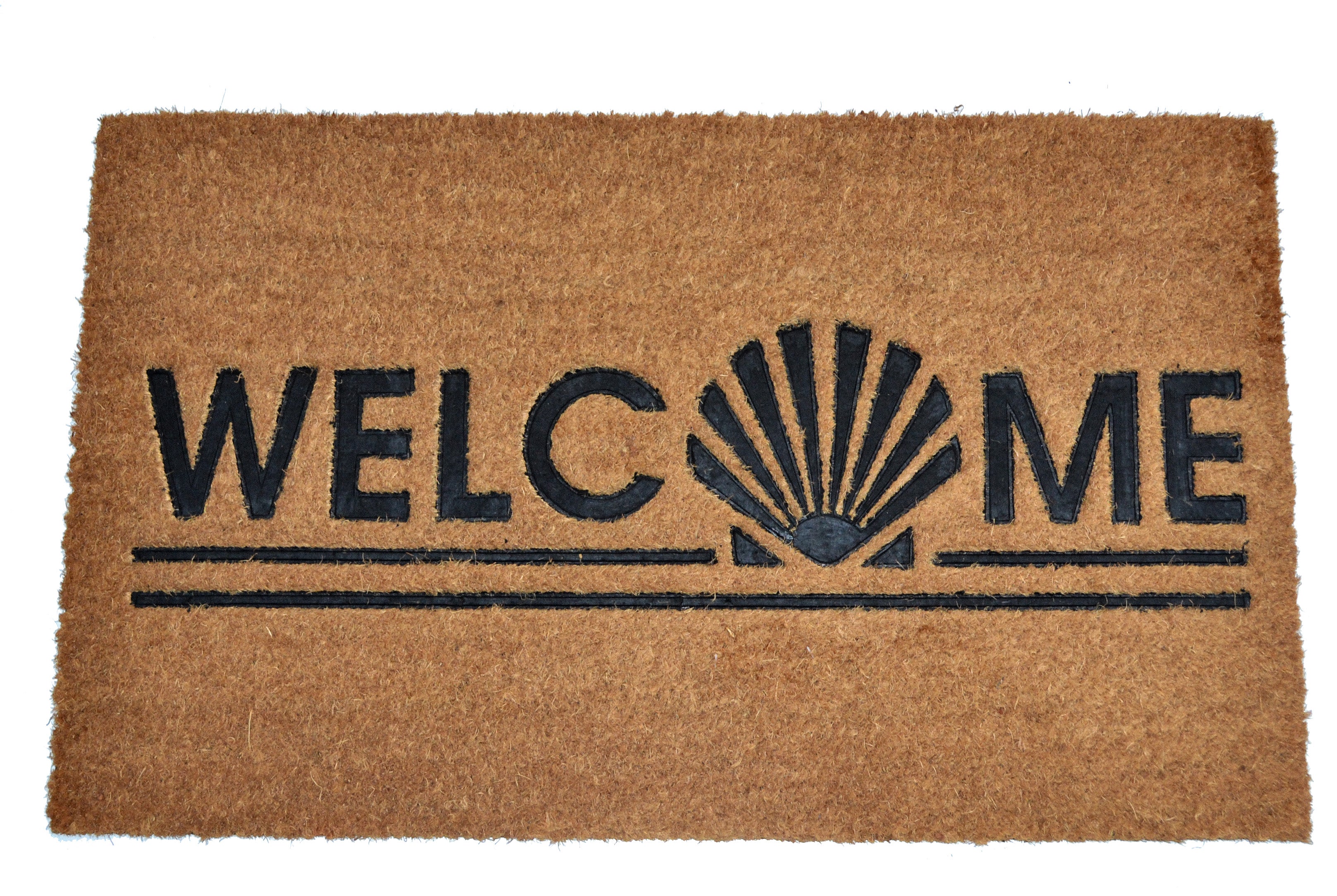 WELCOME SHELL- RUBBER EMBOSSED COIR VINYL-BACKED DOORMAT