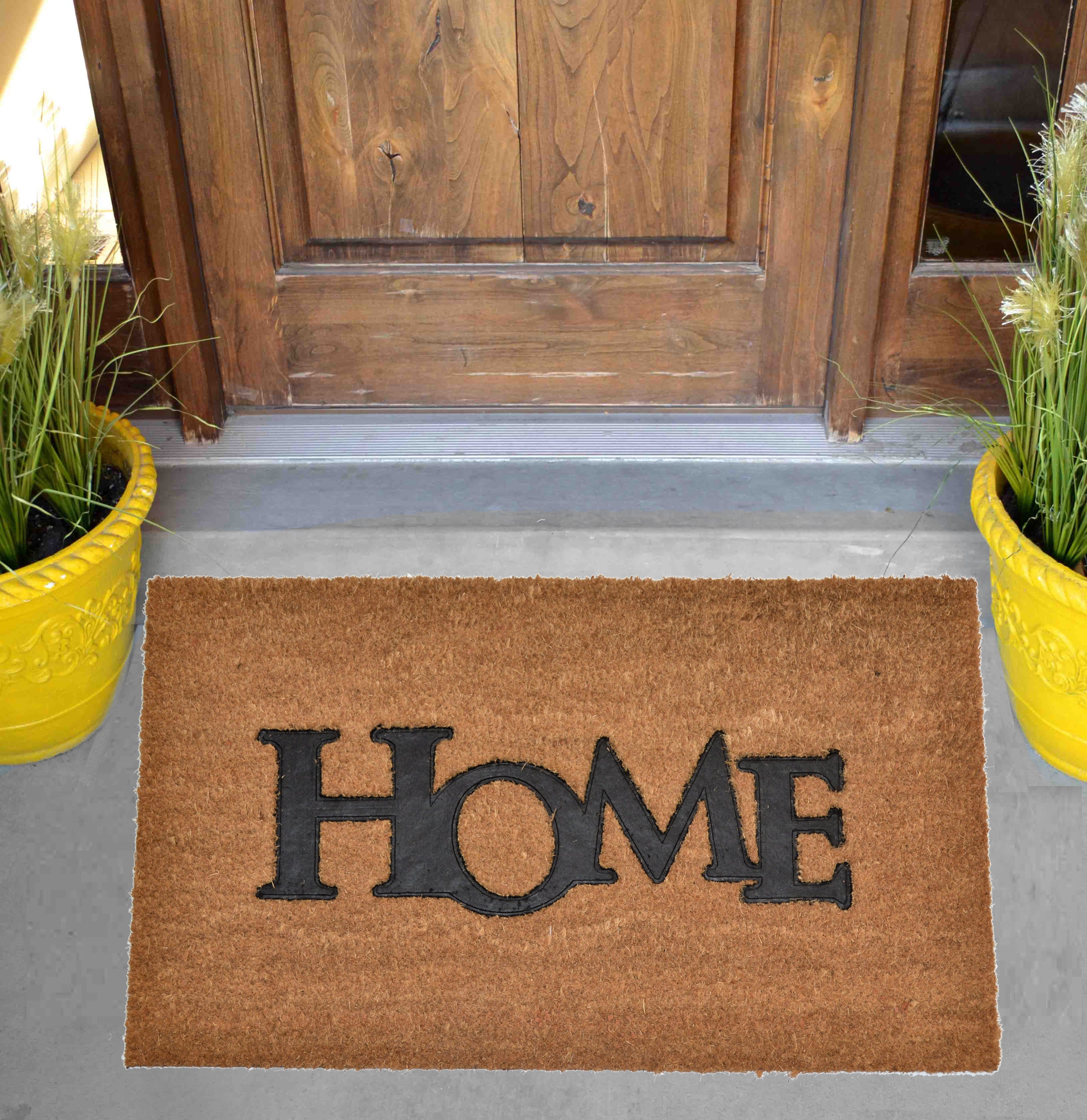 HOME - RUBBER EMBOSSED COIR VINYL-BACKED DOORMAT