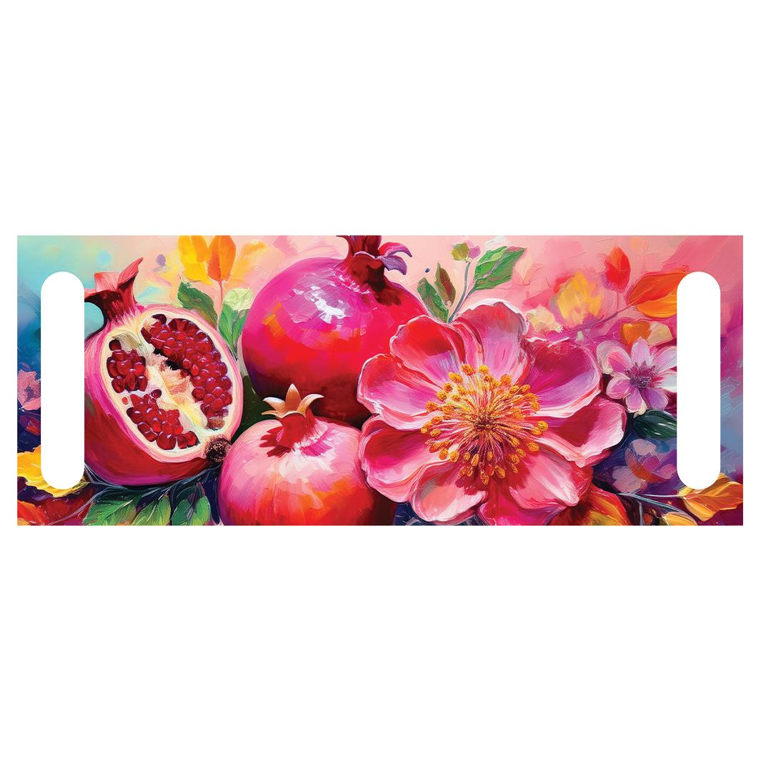 DUAL PURPOSE BOARDS  VIBRANT PINK POMEGRANATES AND FLOWERS