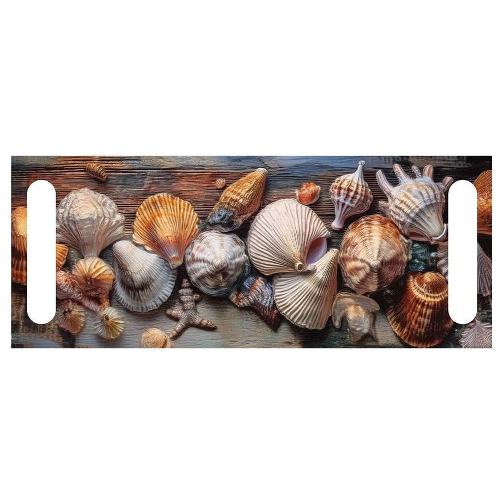 DUAL PURPOSE BOARDS DRAWN SEASHELLS ON DARK WOOD