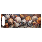 DUAL PURPOSE BOARDS DRAWN SEASHELLS ON DARK WOOD