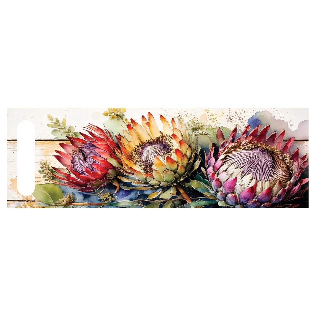 DUAL PURPOSE BOARDS COLOURFUL WATERCOLOUR PROTEAS ON WOOD