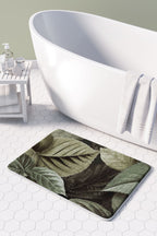 LEAVES GREEN MONOCHROMATIC LEAVES BATHMAT
