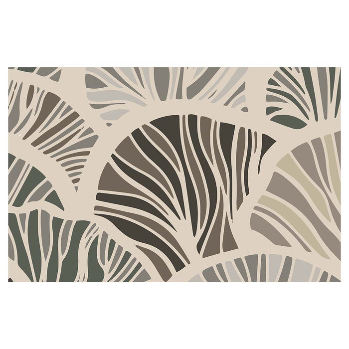 PATTERN BROWN AND BUTTERSCOTCH ABSTRACT LEAF BATHMAT