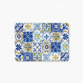 PATTERN BLUE AND YELLOW WATERCOLOUR LISBON TILE BATHMAT