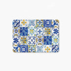 PATTERN BLUE AND YELLOW WATERCOLOUR LISBON TILE BATHMAT