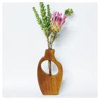 GLASS TUBE WOODEN VASE
