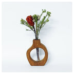 GLASS TUBE WOODEN VASE