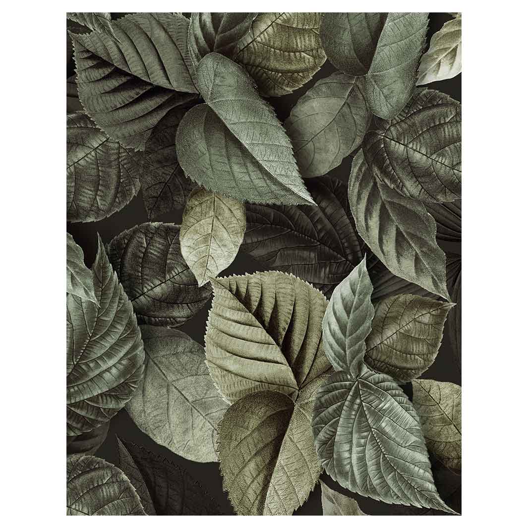 LEAVES GREEN MONOCHROMATIC LEAVES FLEECE BLANKET