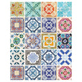 PATTERN BLUE COLOURFUL TILE FLEECE BLANKET