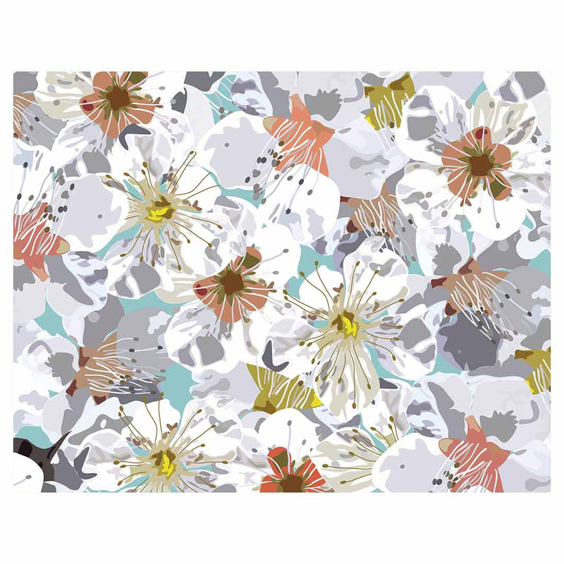 ABSTRACT FLOWERS GREY AND ORANGE PATTERN FLEECE BLANKET