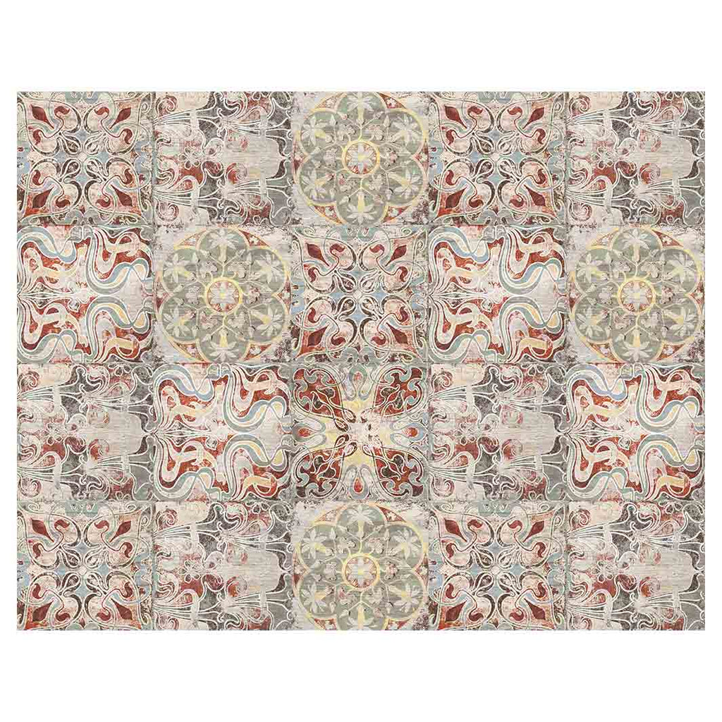 ANTIQUE FADED MOROCCAN TILE FLEECE BLANKET