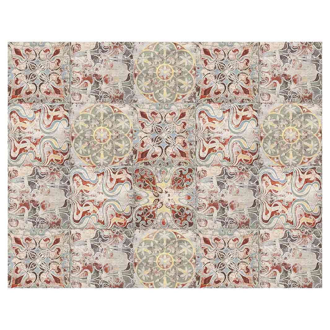 ANTIQUE FADED MOROCCAN TILE FLEECE BLANKET