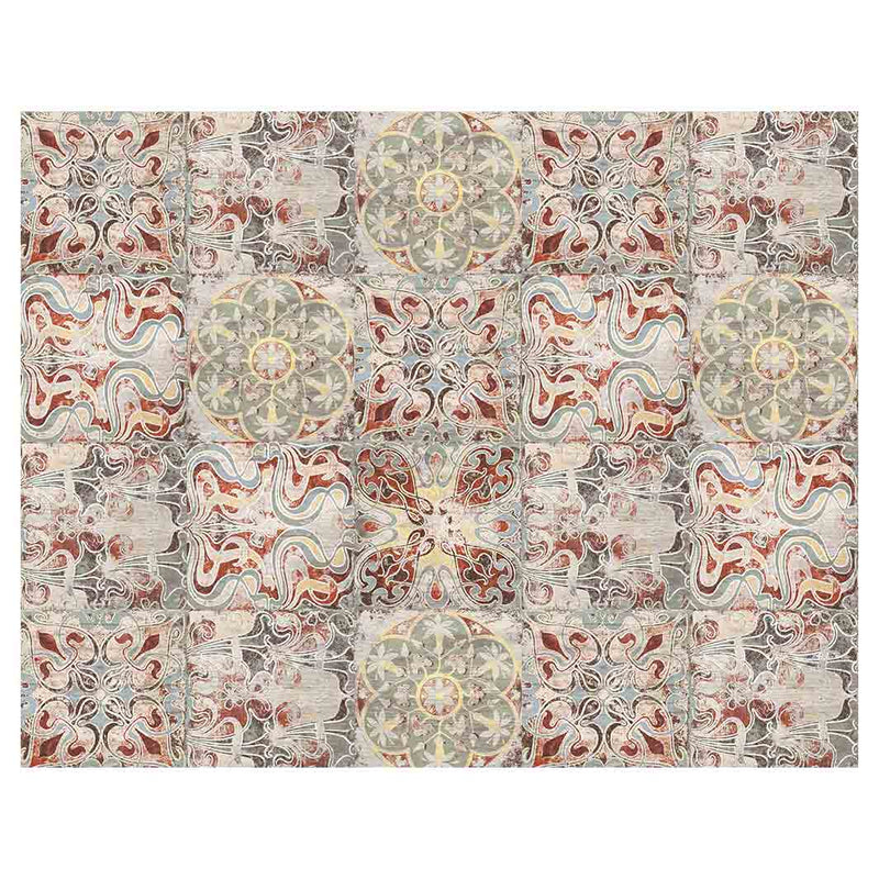 ANTIQUE FADED MOROCCAN TILE FLEECE BLANKET