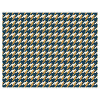 HOUNDSTOOTH BLUE AND GOLD FLEECE BLANKET