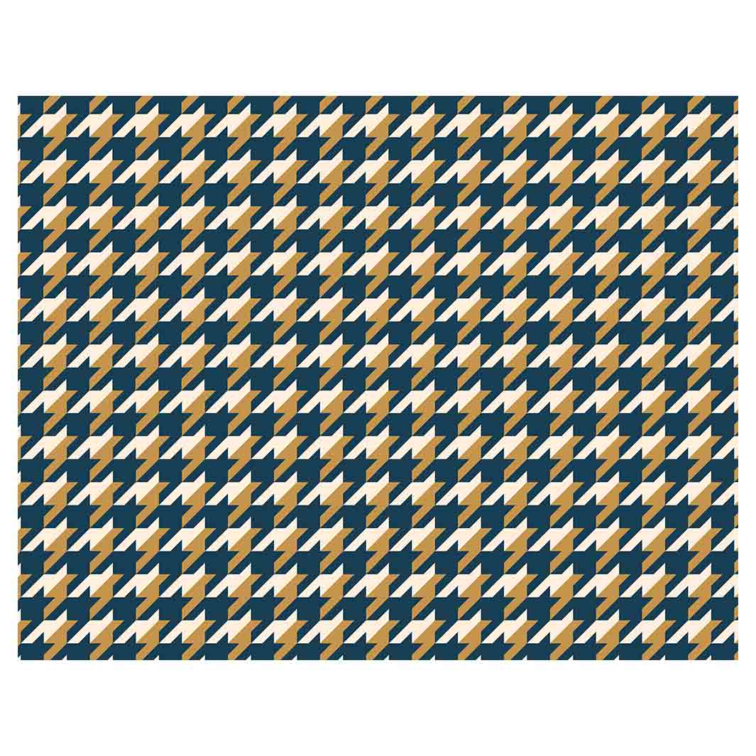 HOUNDSTOOTH BLUE AND GOLD FLEECE BLANKET