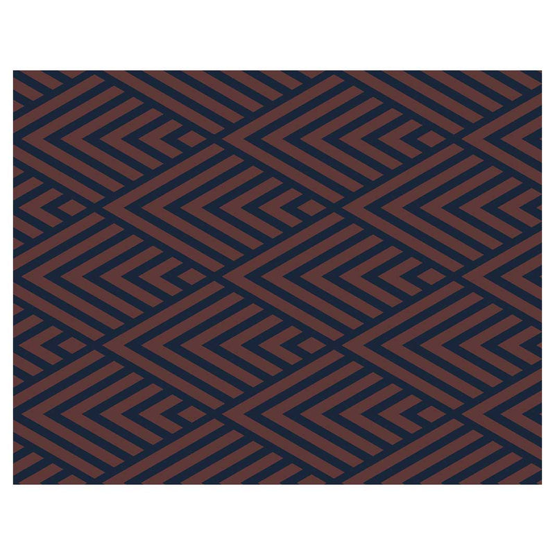 BROWN AND NAVY DIAMOND PATTERN FLEECE BLANKET