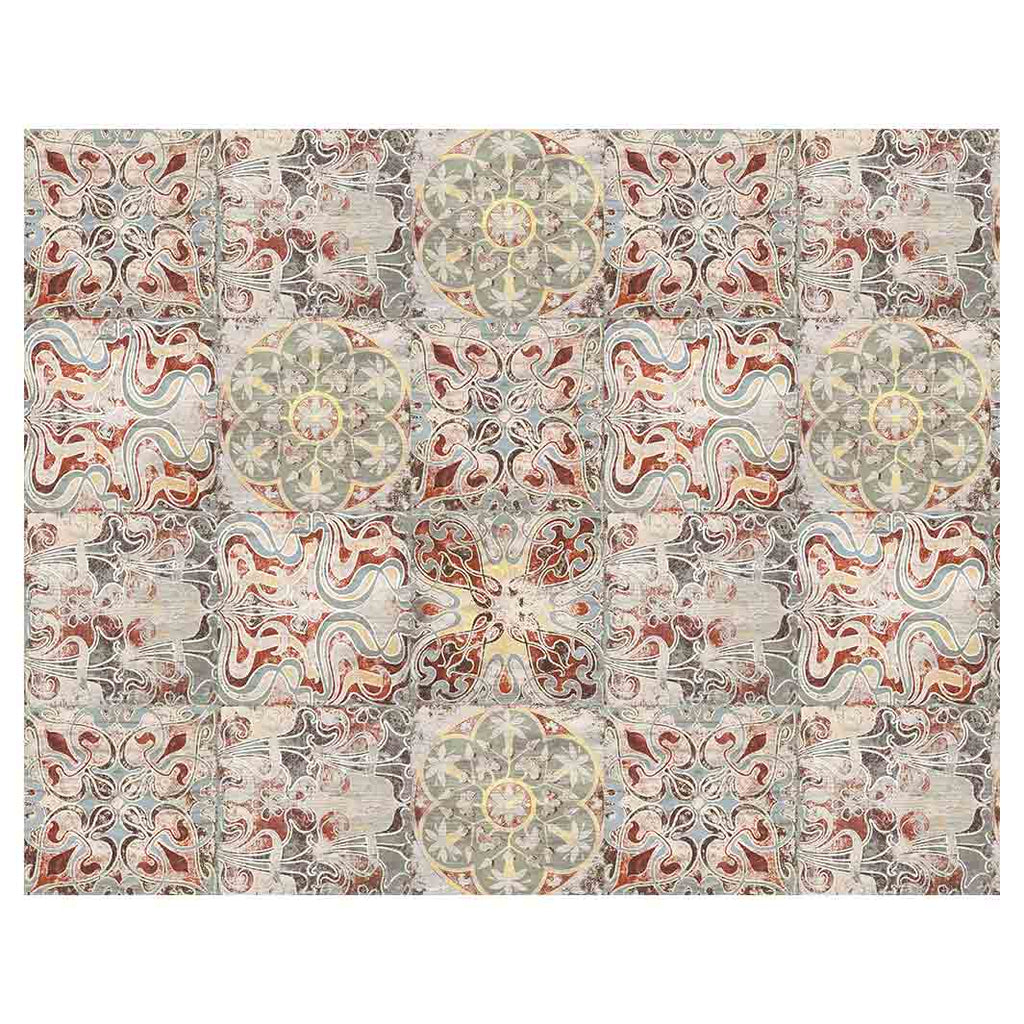 ANTIQUE FADED MOROCCAN TILE FLEECE BLANKET