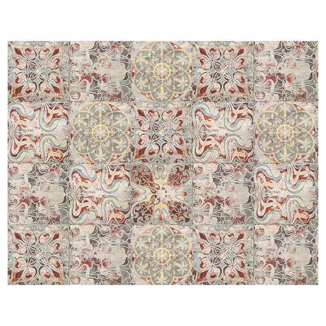 ANTIQUE FADED MOROCCAN TILE FLEECE BLANKET
