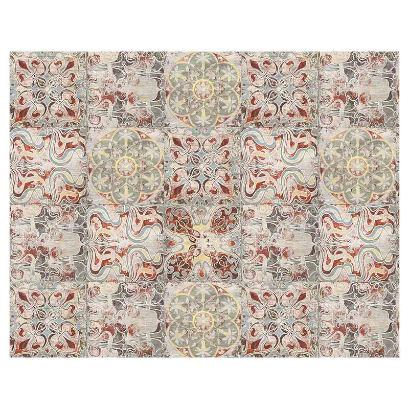 ANTIQUE FADED MOROCCAN TILE FLEECE BLANKET