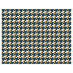 HOUNDSTOOTH BLUE AND GOLD FLEECE BLANKET