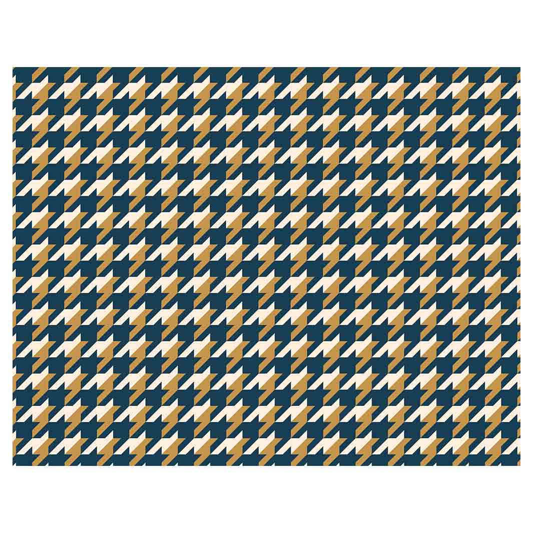 HOUNDSTOOTH BLUE AND GOLD FLEECE BLANKET