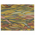 WAVY LINE ART MUSTARD AND PINK FLEECE BLANKET