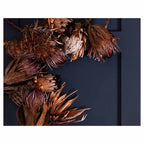 ROSE GOLD PROTEA ON DARK BLUE FLEECE BLANKET