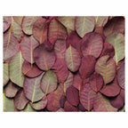 LEAF ARRANGEMENT DARK MAUVE AND GREEN FLEECE BLANKET