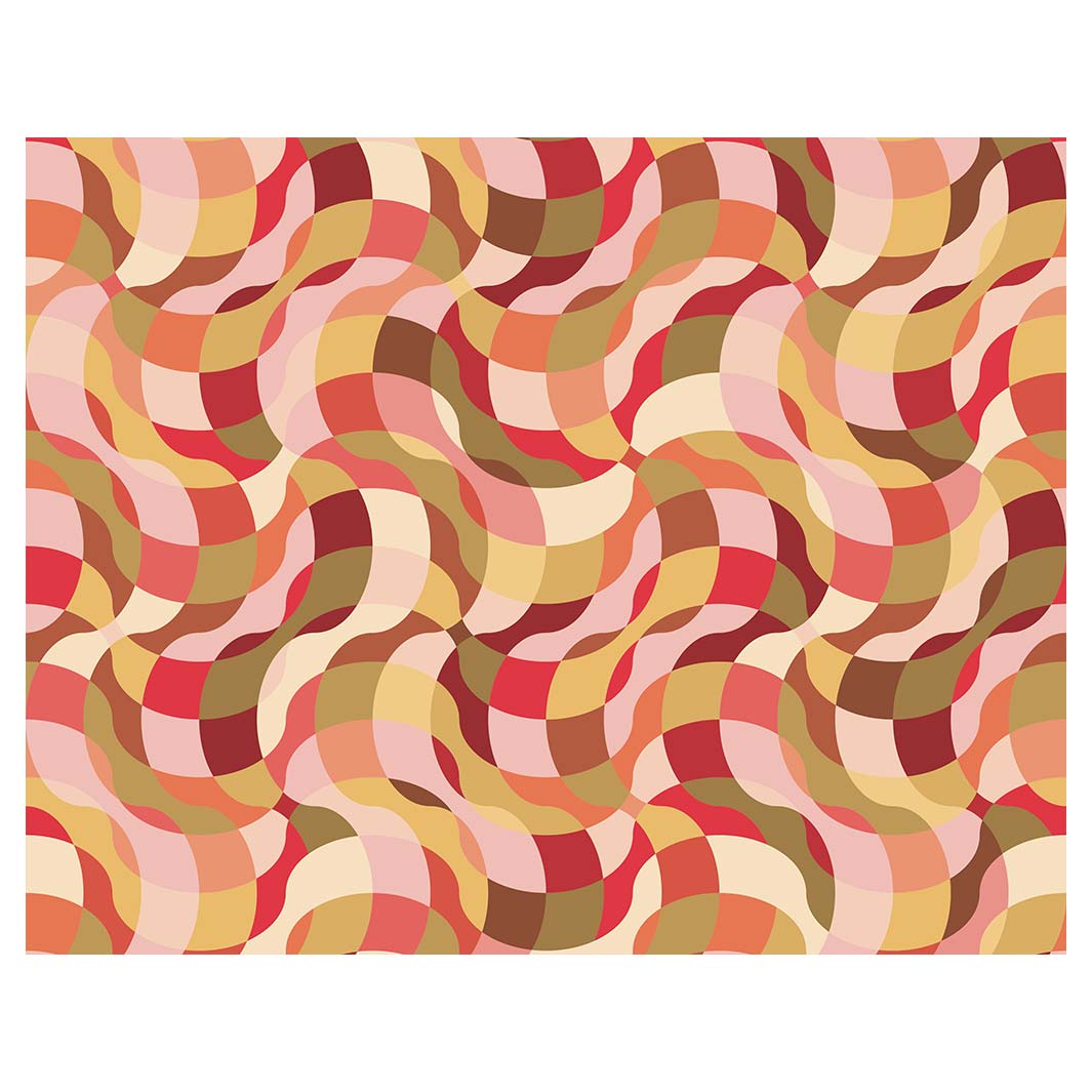 RETRO WAVE PATTERN PINKS AND MUSTARD FLEECE BLANKET