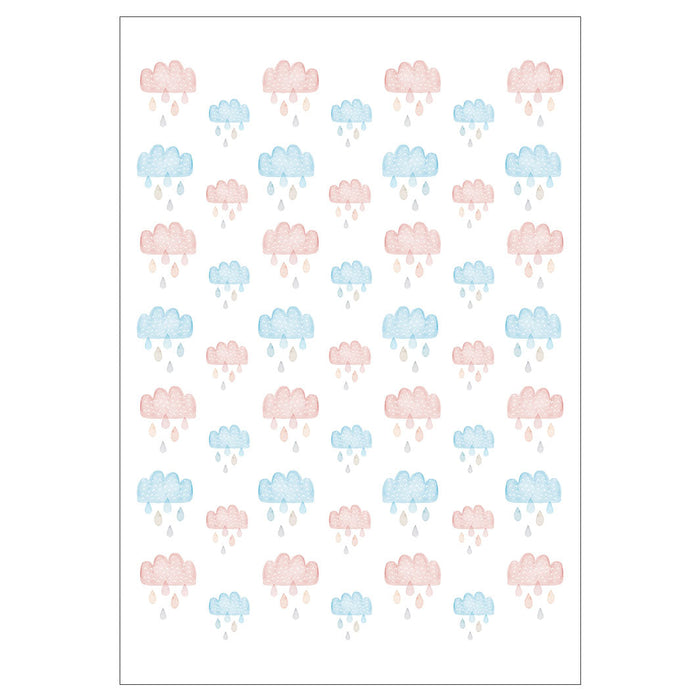 KIDS PINK AND BLUE WATERCOLOUR CLOUDS FLEECE BLANKET