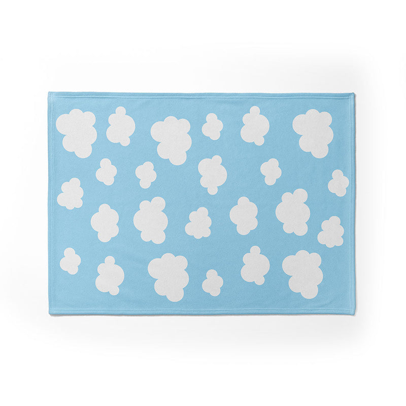KIDS LIGHT BLUE CLOUD PATTERN FLEECE BLANKET