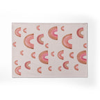 KIDS PINK RAINBOW WATERCOLOUR PATTERN FLEECE BLANKET