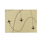 KIDS YELLOW AIRPLANE PATHS FLEECE BLANKET