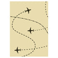 KIDS YELLOW AIRPLANE PATHS FLEECE BLANKET