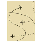 KIDS YELLOW AIRPLANE PATHS FLEECE BLANKET