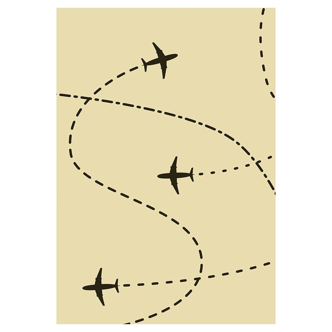 KIDS YELLOW AIRPLANE PATHS FLEECE BLANKET